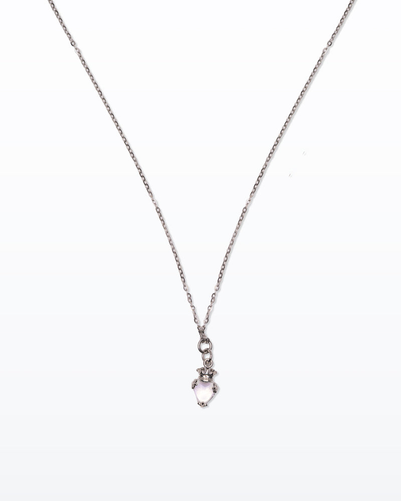 Regina – Collana acciaio con cuore e piccola corona