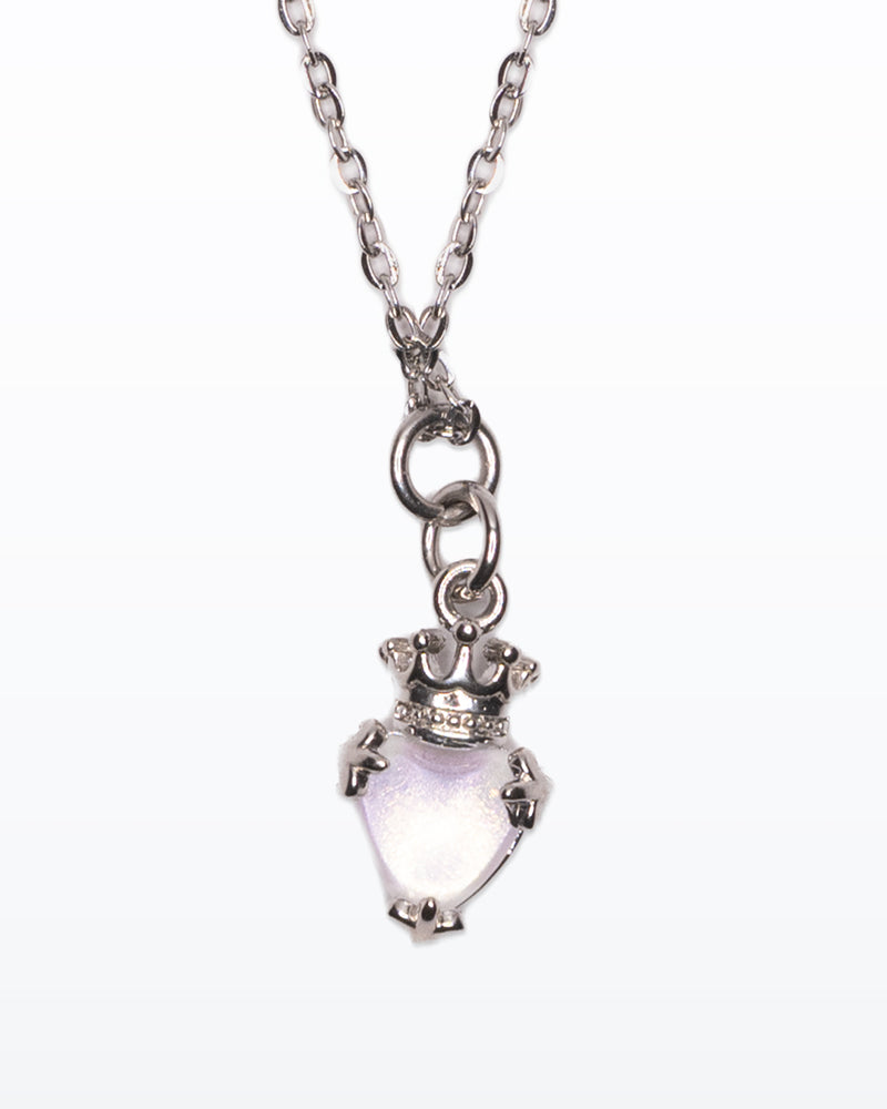 Regina – Collana acciaio con cuore e piccola corona