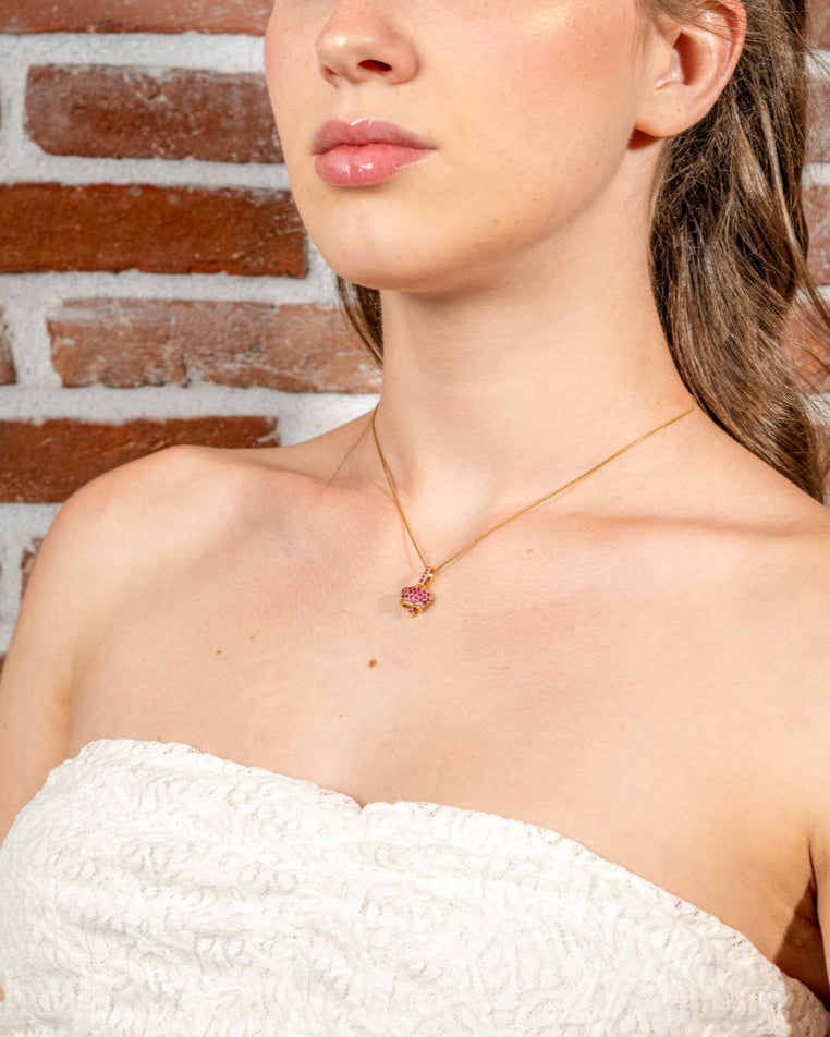 Viva Magenta – Collana Capri in argento rosato e cristalli