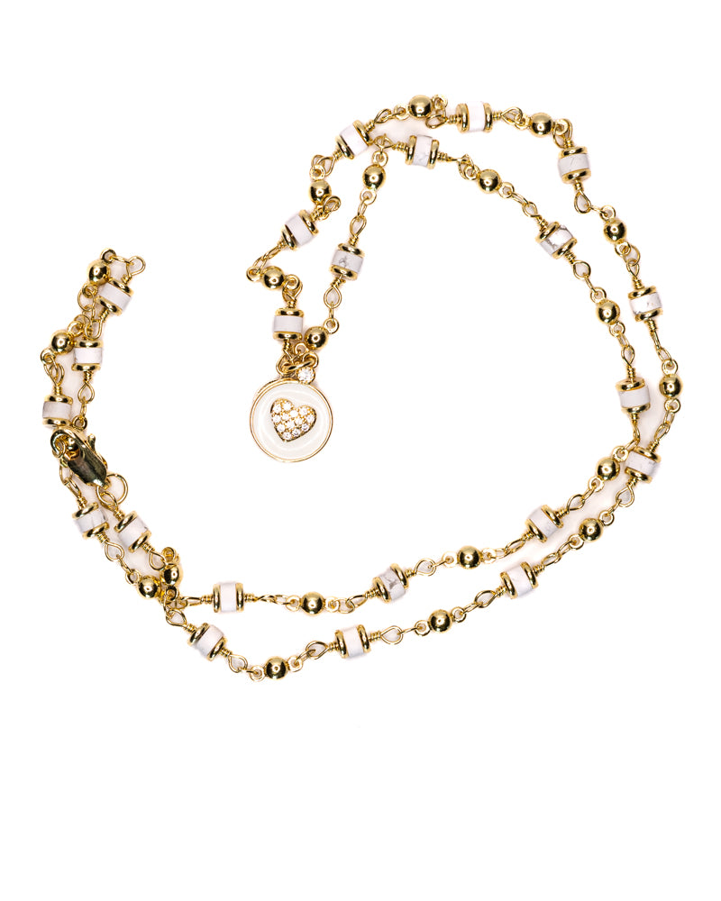Collana Sweet Glow – Cuori, Aulite & Luce Dorata