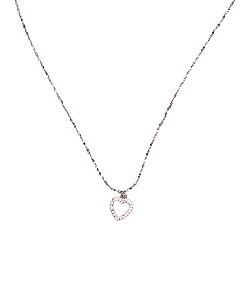 Shineframe – Collana acciaio con cuore contorno brillante