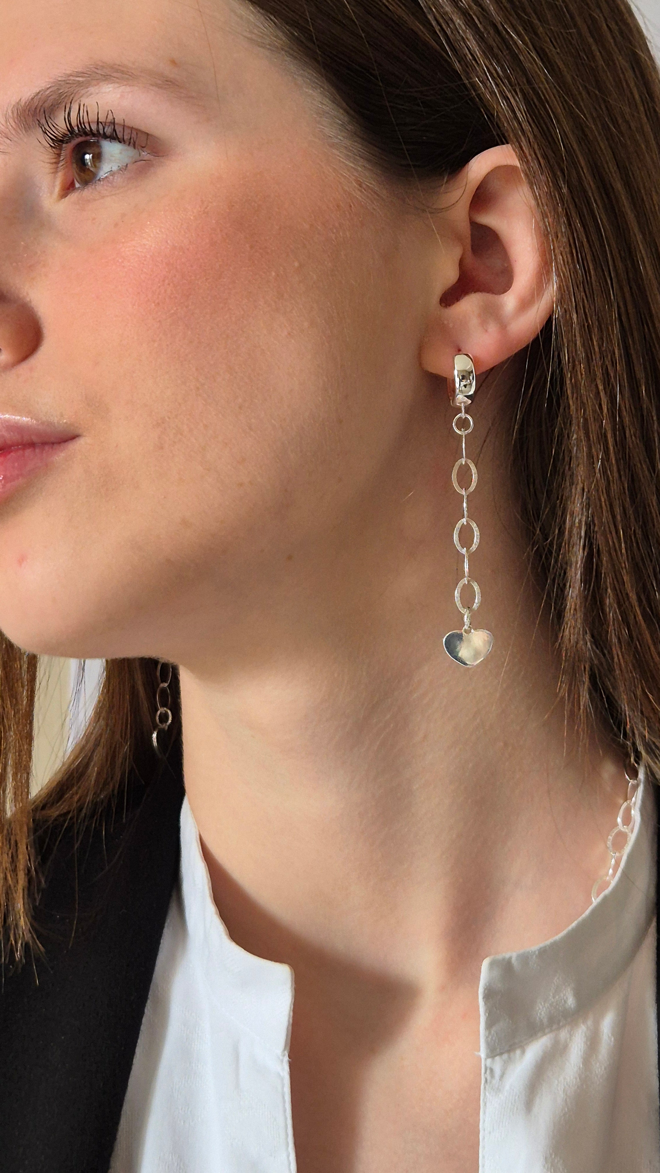 Lumière Heart Earrings – Orecchini in Argento con Cuore