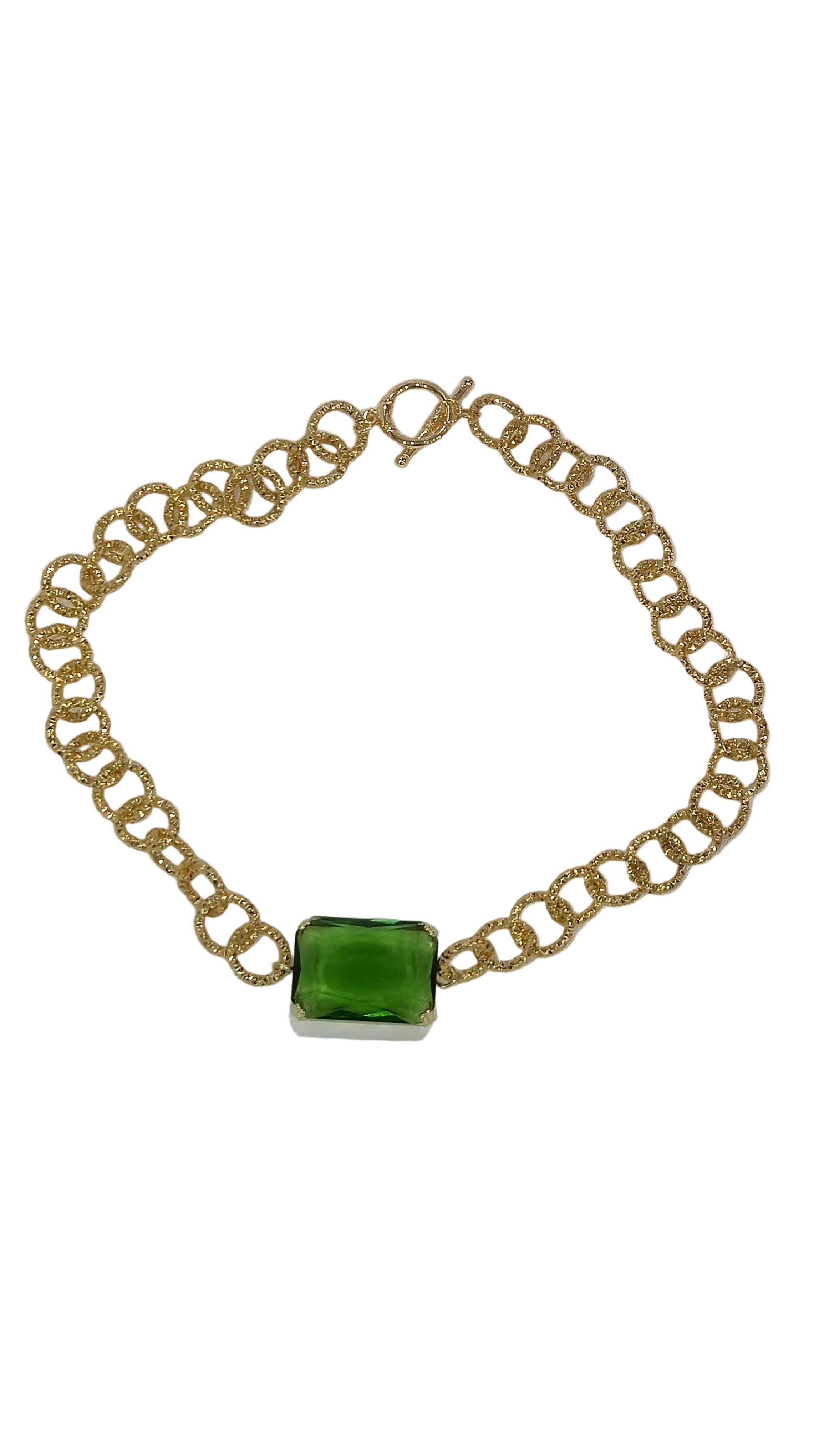 Emerald Royale Choker - Girocollo Oro con Pietra Smeraldo centrale