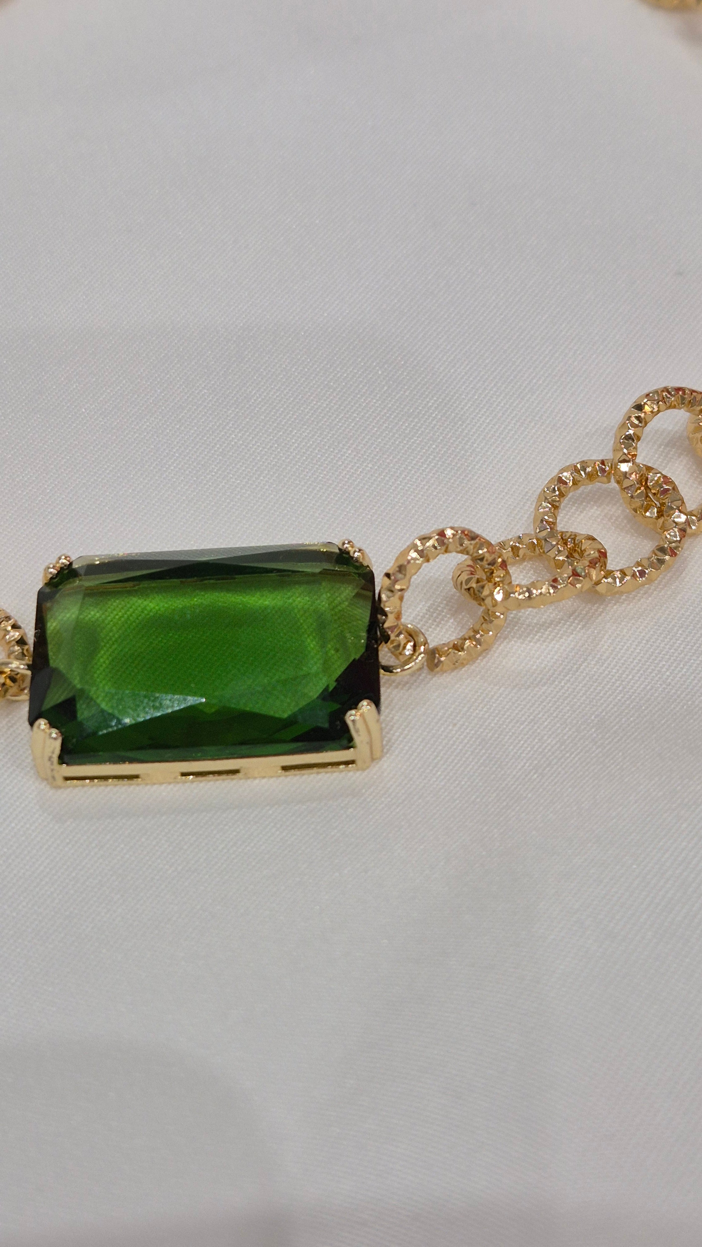 Emerald Royale Choker - Girocollo Oro con Pietra Smeraldo centrale